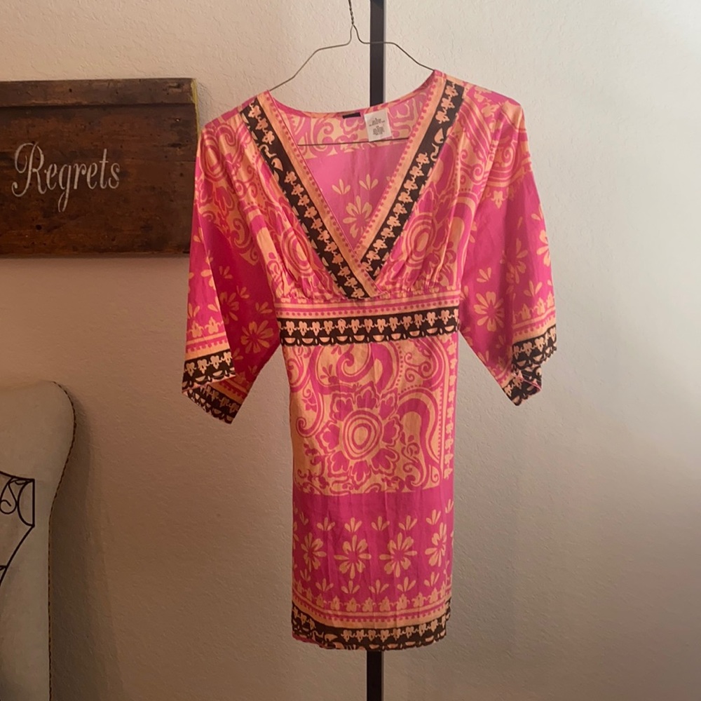 Biga pink, orange, and brown lightweight dress